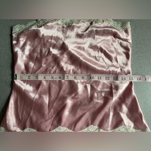 La Vie En Rose 🌹 Pink Satin Lace Trim 2pc Cami Short Set - Picture 7 of 15